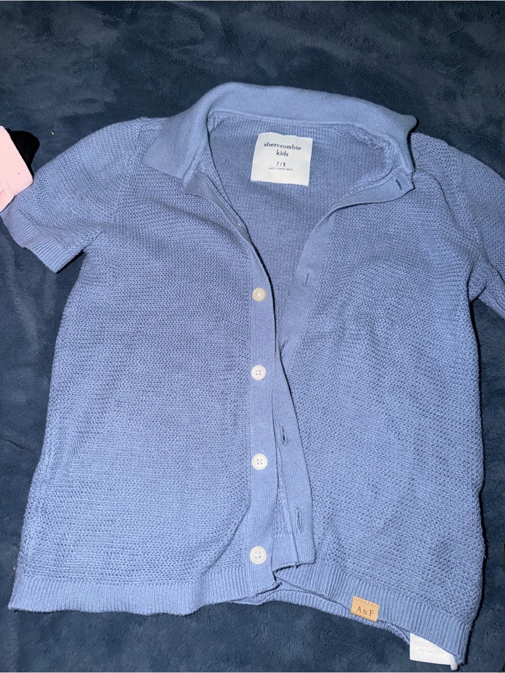 abercrombie kids pastel blue knit button-front cardigan